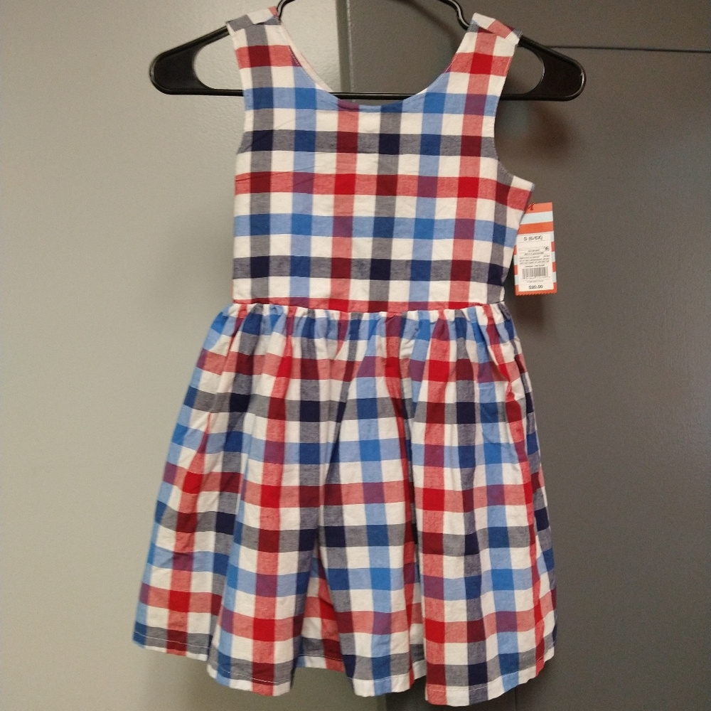 Cat & Jack Red White Blue Plaid Sundress